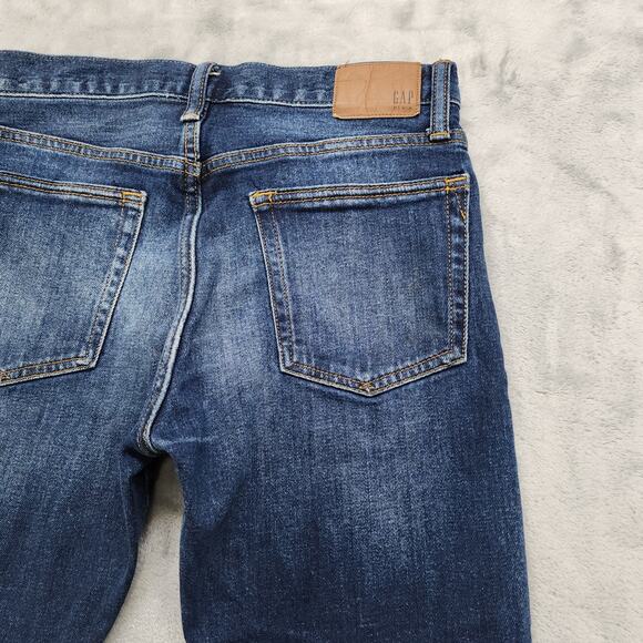 GAP Denim Jeans Womens 29X30 Blue Slim Straight Vintage Deep Blue Sea Mid Rise - Picture 3 of 11
